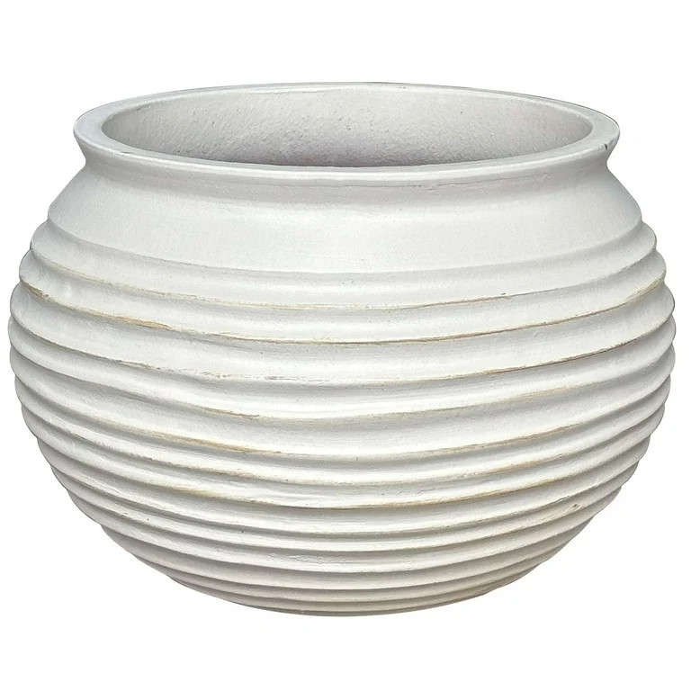 Better Homes & Gardens Medium 10in Diameter White Dune Ceramic Planter | Walmart (US)