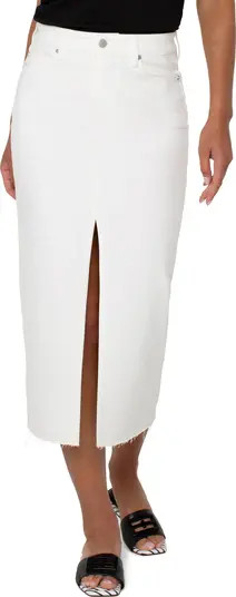 Raw Hem Denim Maxi Skirt | Nordstrom