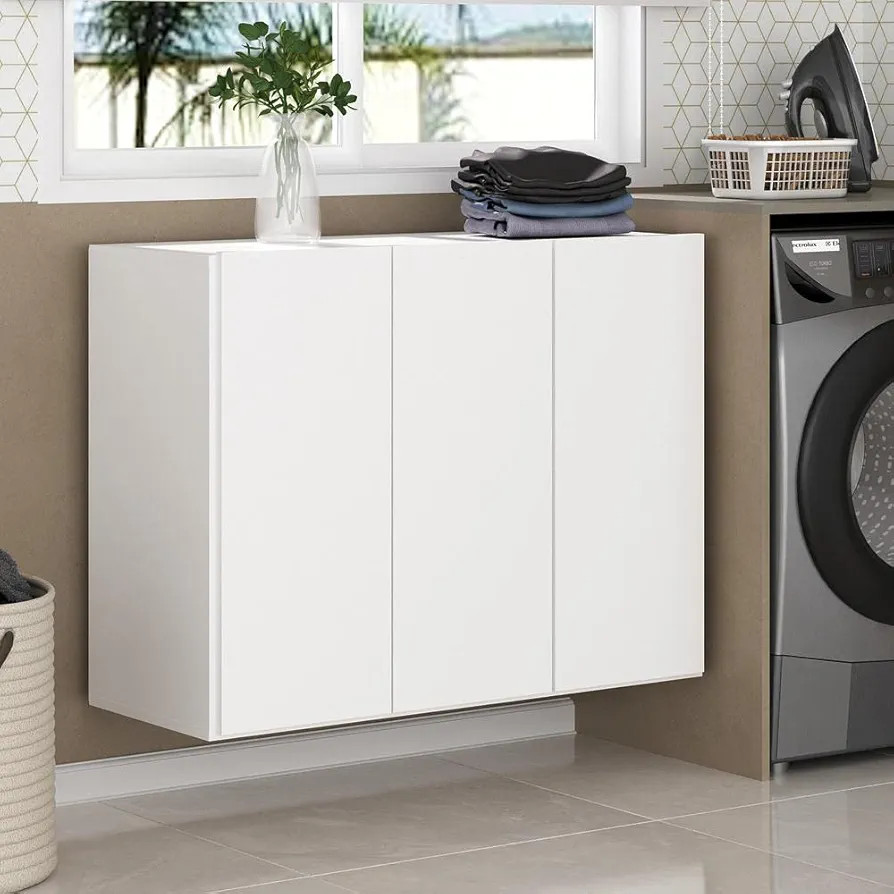 Armário Lavanderia Suspenso com 3 Portas Multimóveis Mp5032 Branco | Amazon (BR)