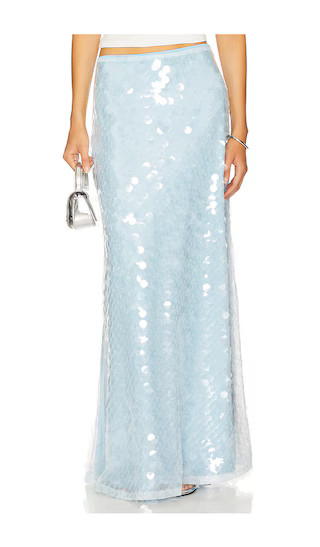 x REVOLVE Calliope Maxi Skirt in Blue | Revolve Clothing (Global)