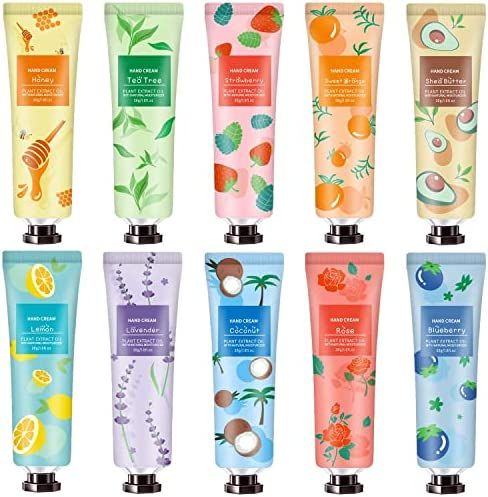 10 Pack Hand Cream for Dry Cracked Hands,Natural Plant Fragrance Mini Hand Lotion Moisturizing Ha... | Amazon (US)