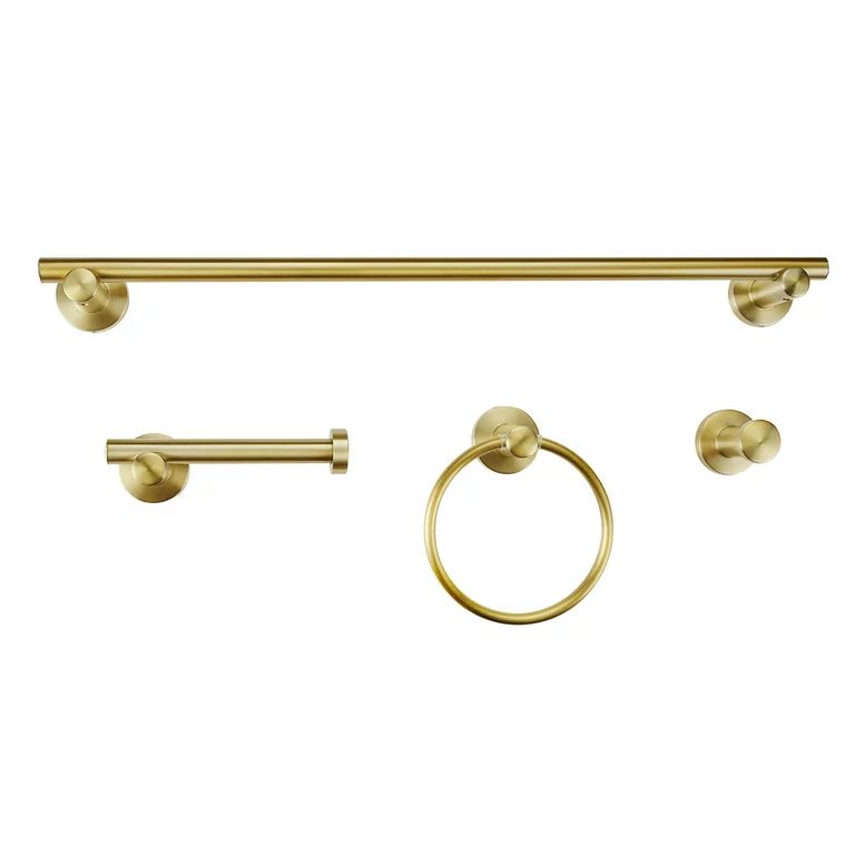 Globe Electric Napoli 4-Piece Matte Brass Bathroom Hardware Accessory Kit, 65553 | Walmart (US)