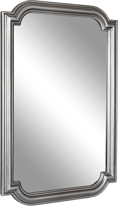 Kate and Laurel Kinsman Traditional Glam Rectangle Scallop Wall Mirror; 24 x 36; Silver; Decorati... | Amazon (US)