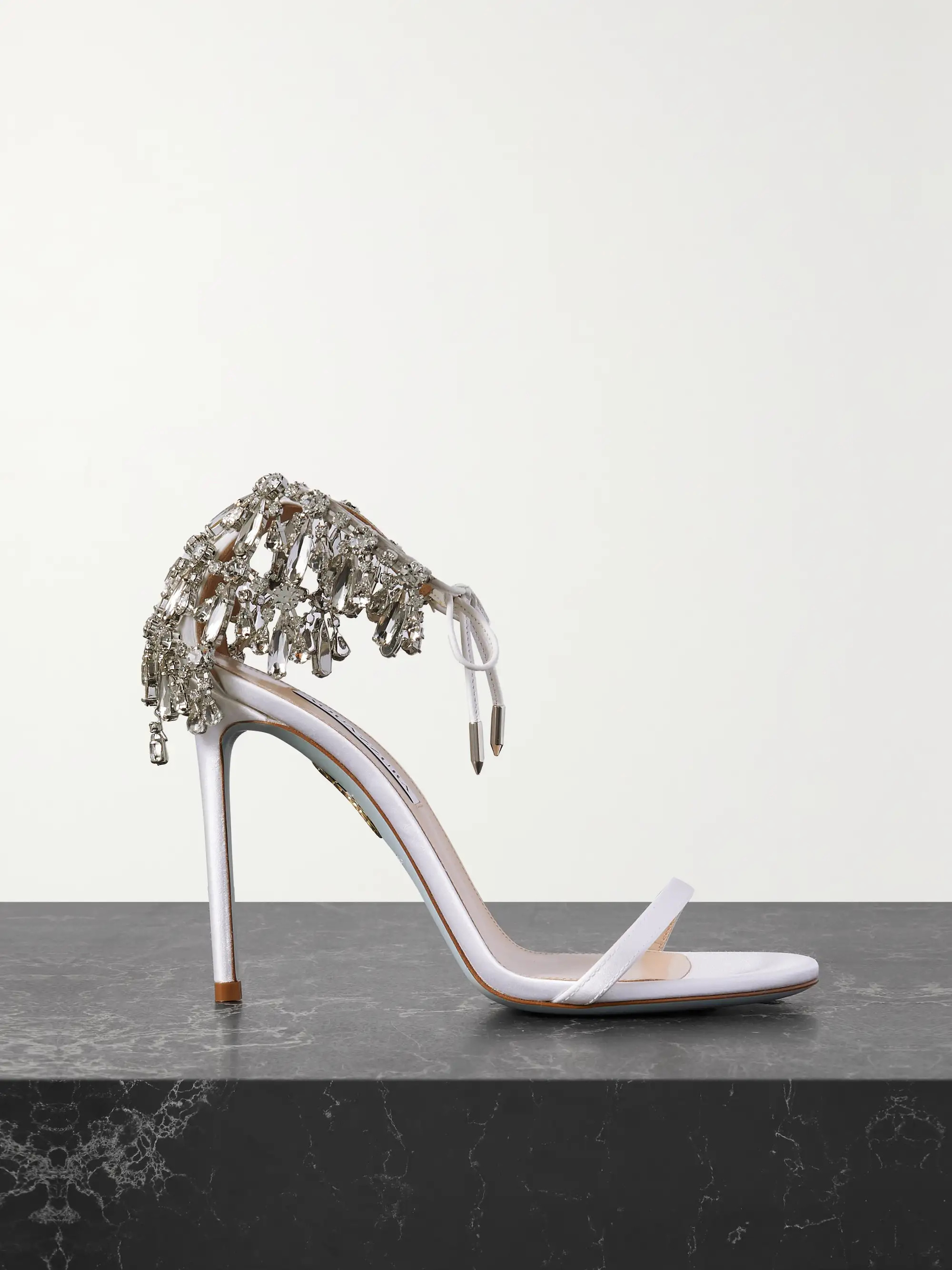Moonwalk 105 crystal-embellished satin sandals | NET-A-PORTER (US)