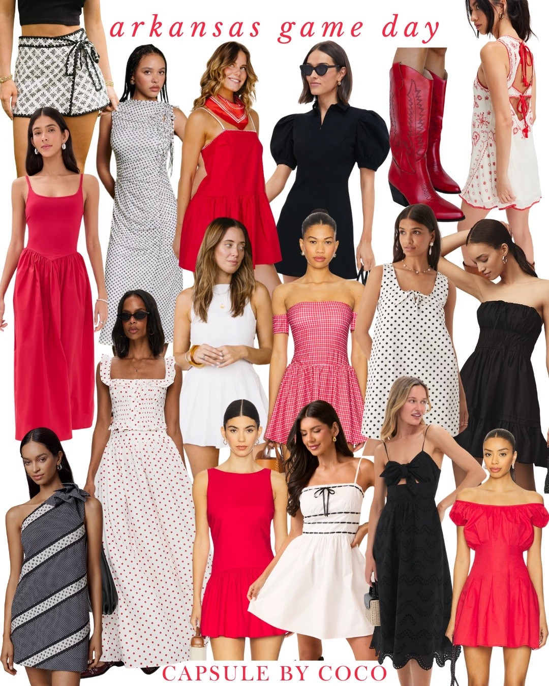 ARKANSAS GAME DAY 🏈 

Arkansas, U Ark,  University of Arkansas, Fayetteville Arkansas, Woo Pig, Arkansas game day, Arkansas gameday, Arkansas game day outfit, Arkansas gameday outfit, tailgating, college, fraternity, sorority, sorority outfit, sorority recruitment, sorority rush, SEC, football, tailgate, tailgating, Arkansas outfit, Delta Gamma, DG, DeeGee, Kappa Kappa Gamma, KKG, Kappa Delta, KD, Tri Delta, DDD, Phi Mu, Chi Omega, Chi O, Alpha Chi Omega, Pi Beta Phi, Pi Phi, Alpha Delta Pi, ADPi, Alpha Phi, Sigma Kappa, Kappa Alpha Theta, Zeta Tau Alpha, Gamma Phi Beta, mini dress, mini dresses, red dress, red mini dress, black dress, black mini dress, white dress, white mini dress, mini dress, Capsule By CoCo

#LTKStyleTip #LTKU #LTKSeasonal