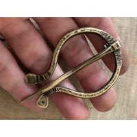 Penannular Brooch/Shawl Or Cloak Pin - Hand Forged Rustic Gold Brass Kilt Celtic Scottish Highland Cosplay Accessories | Etsy (US)