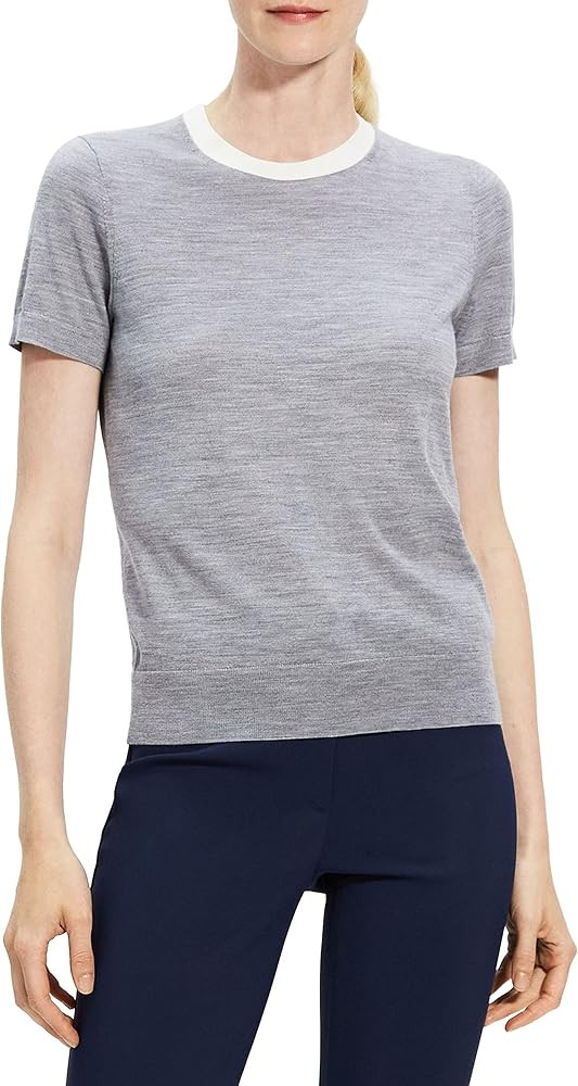 Theory Women's Trim Basic Wool Tee | Amazon (US)