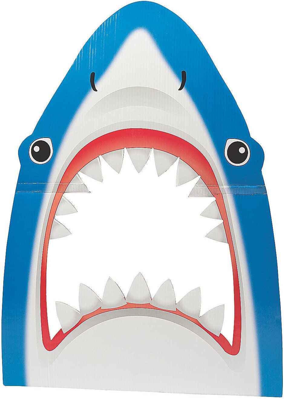 Shark Cardboard Cutout Photo Booth Prop (3 feet tall) Shark Party Decor | Amazon (US)