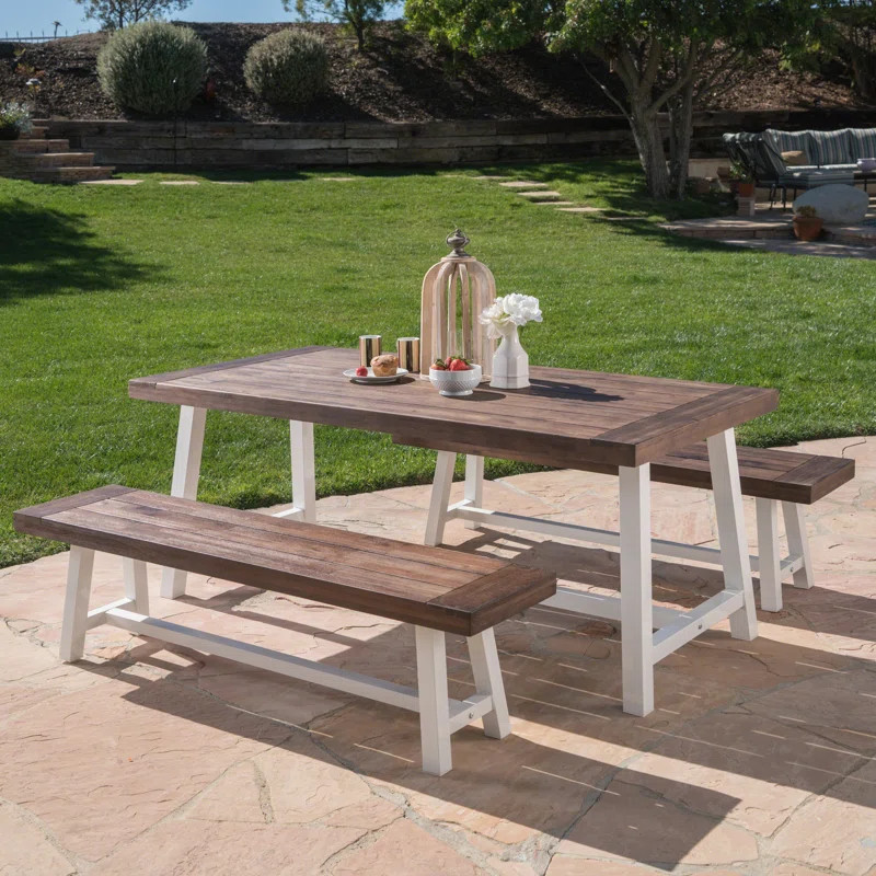 Eulene Rectangular 4 - Person Outdoor Dining Set | Wayfair North America