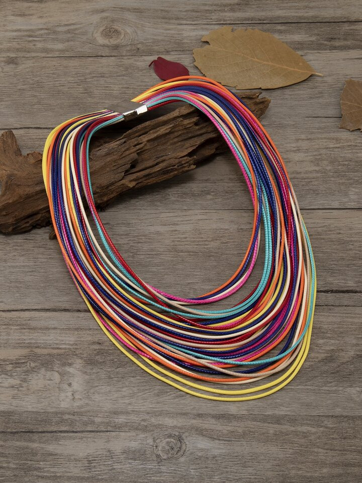 Color Block Layered Necklace | SHEIN