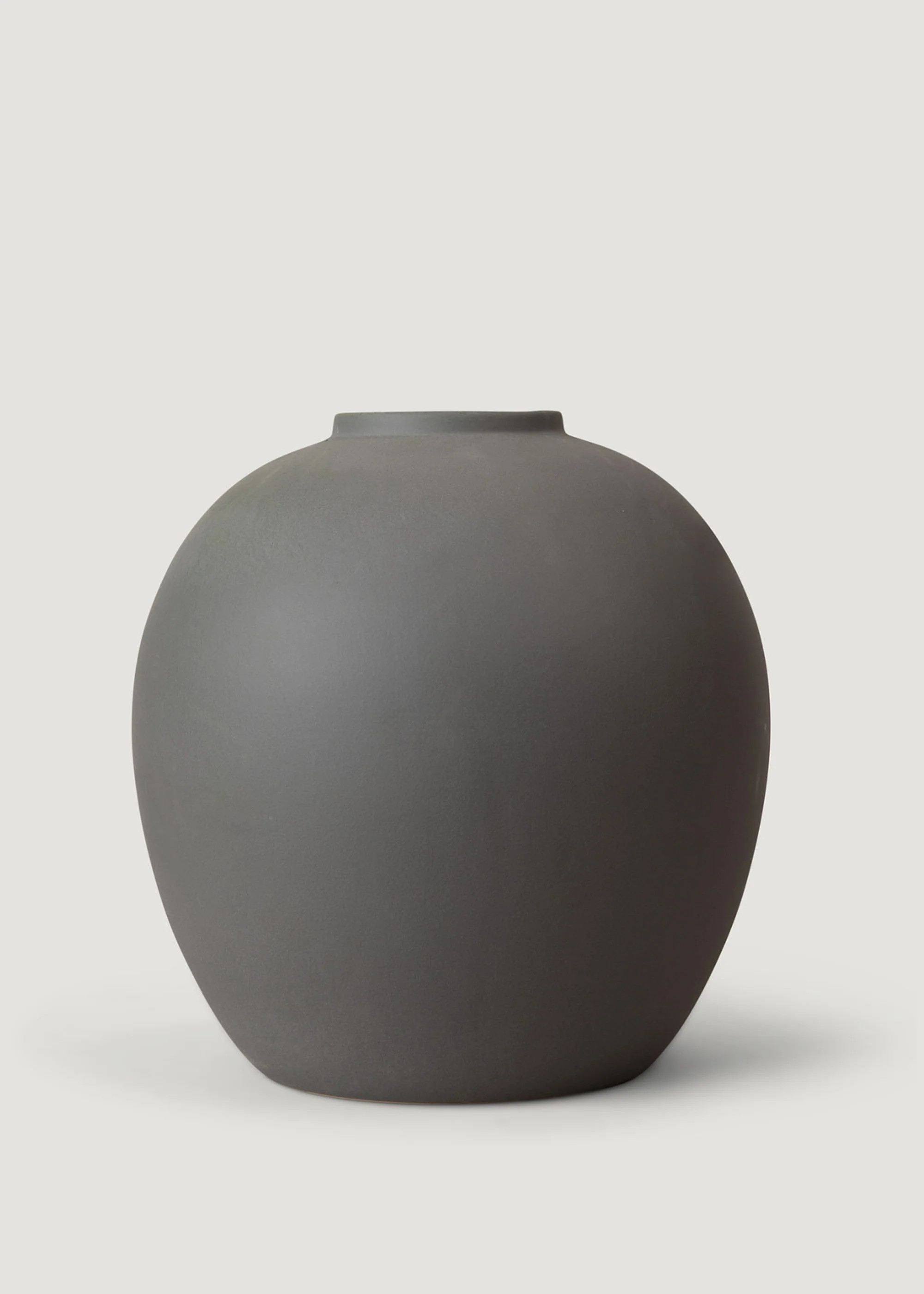 Edie Stoneware Vase in Smokey Matte Taupe - 10.75" | Afloral