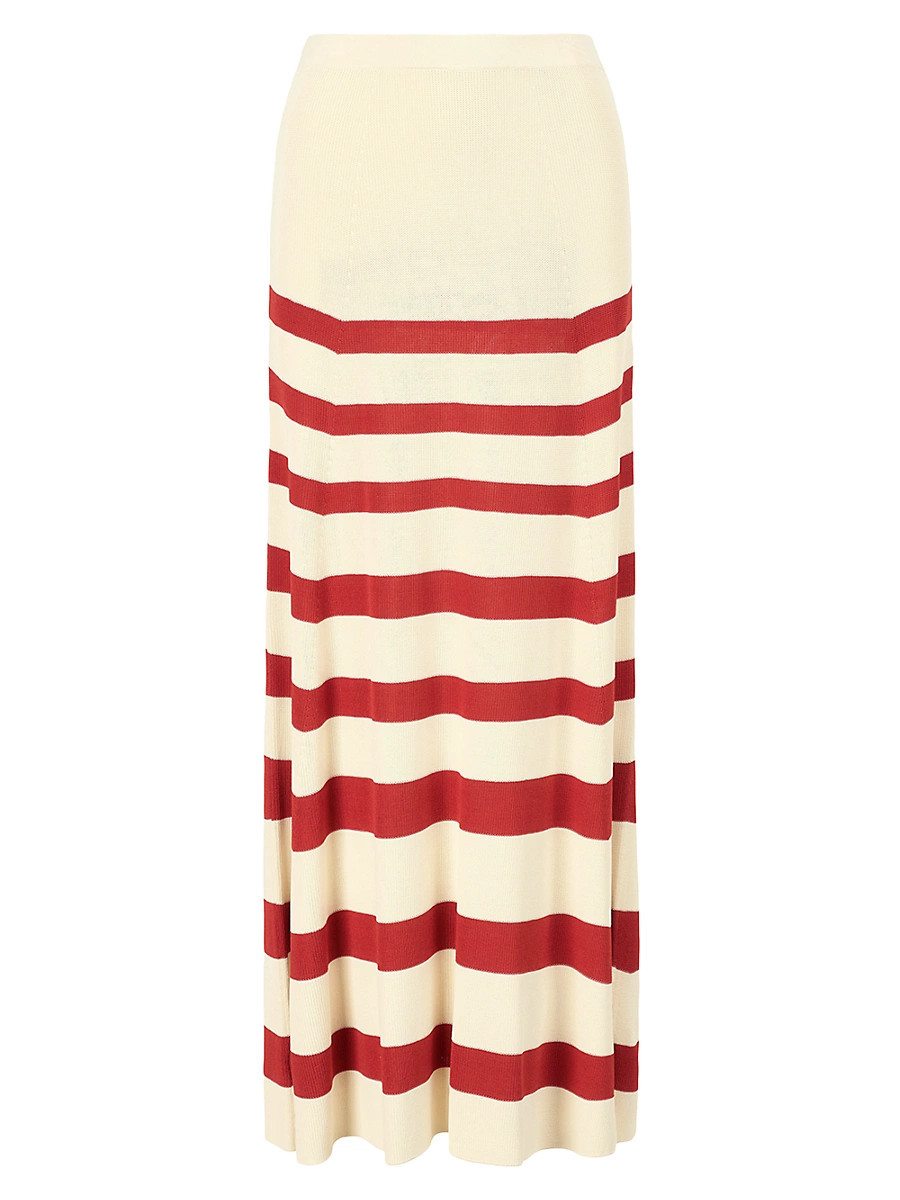 Women's Swirling Striped Maxi Skirt - Ivory Pomegranate - Size Small | Saks Fifth Avenue