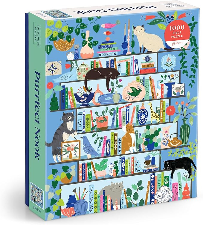 Galison Purrfect Nook – 1000 Piece Jigsaw Puzzle Featuring Artwork of A Lively Cozy Shelf Made ... | Amazon (US)