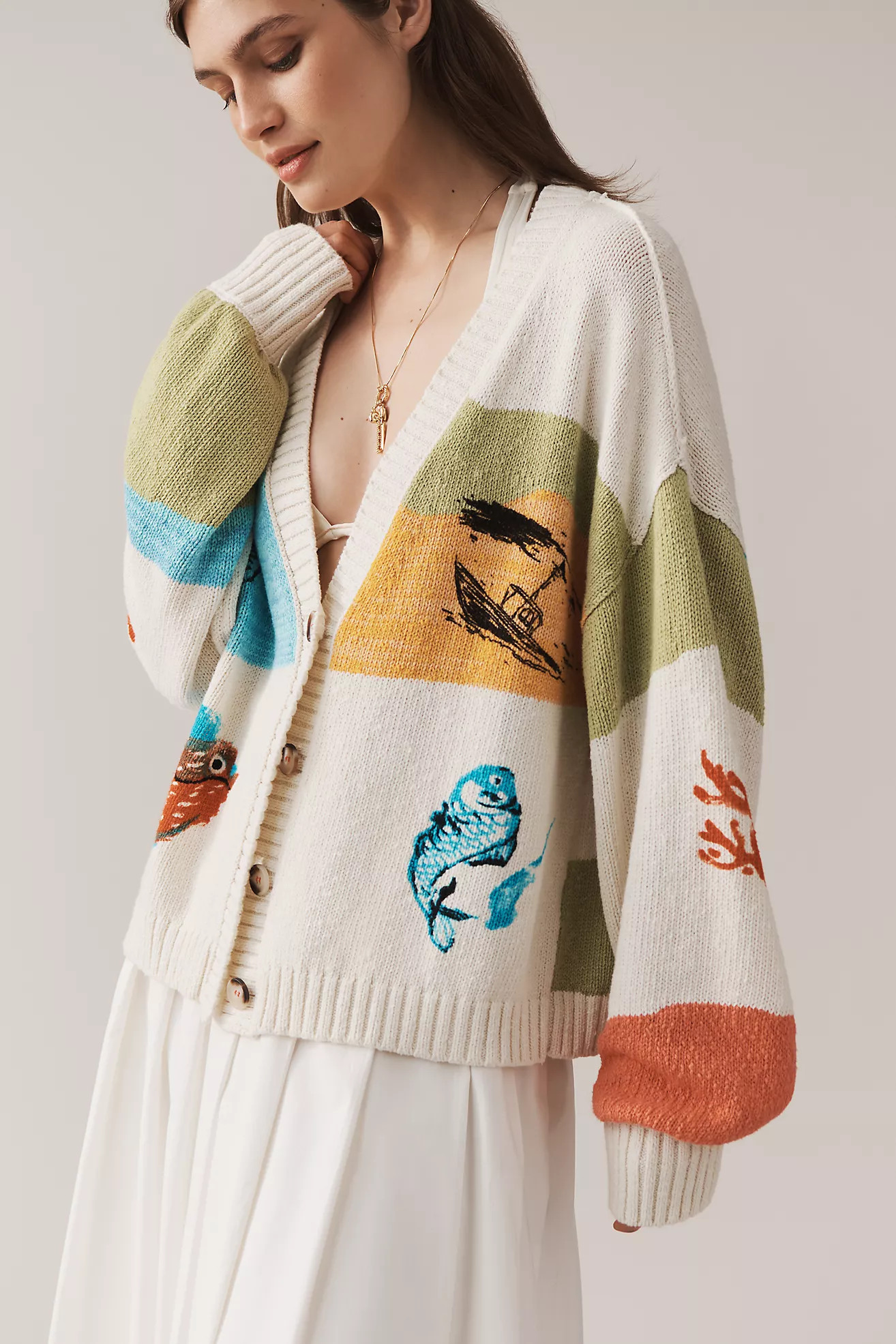 Pilcro Icon Graphic Cardigan Sweater | Anthropologie (US)