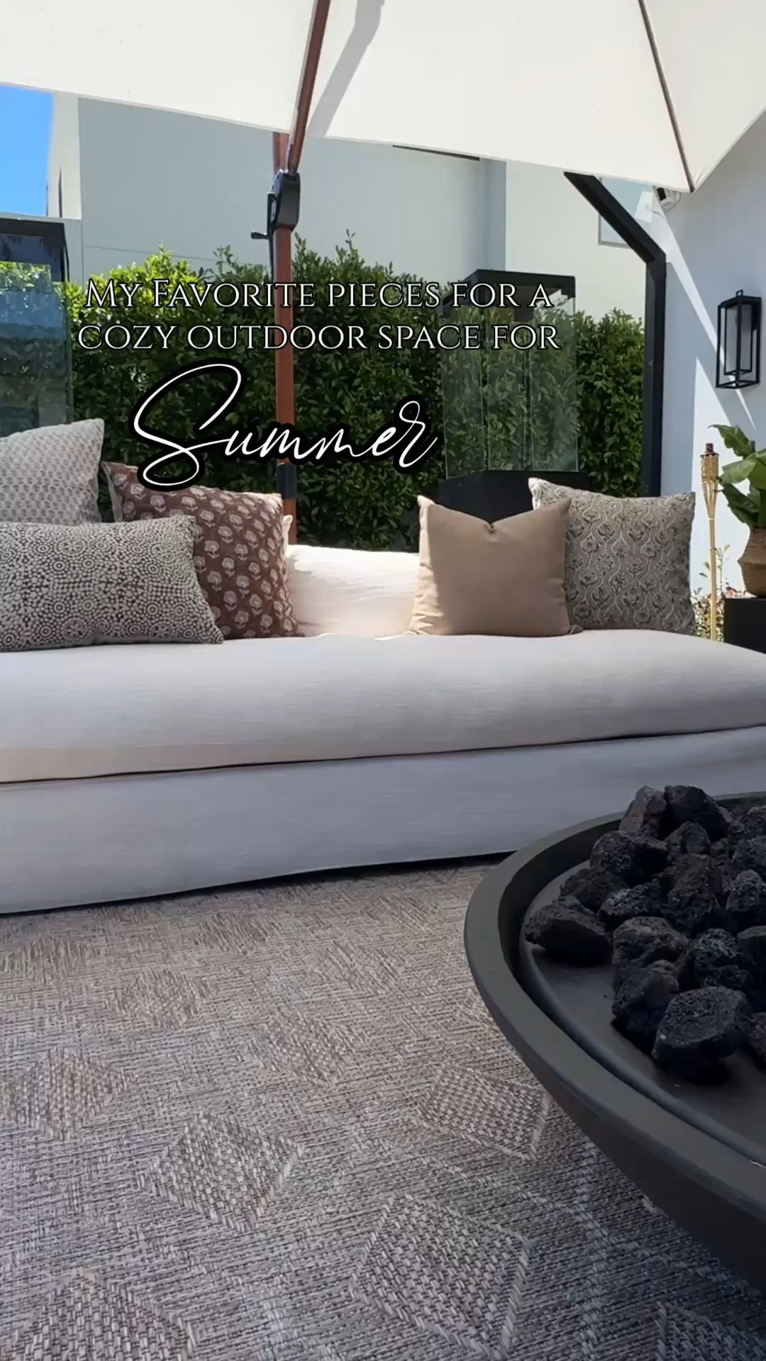 Creating a cozy and welcoming outdoor space has been such a blessing for the summer. I spent all my time out here.