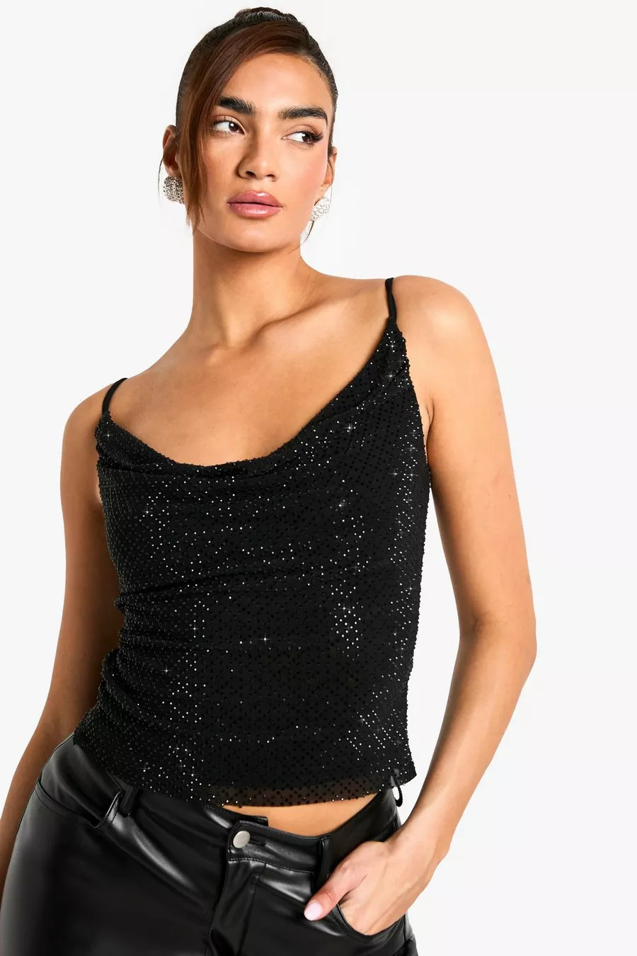 Hotfix Diamante Strappy Back Top | Boohoo.com (UK & IE)