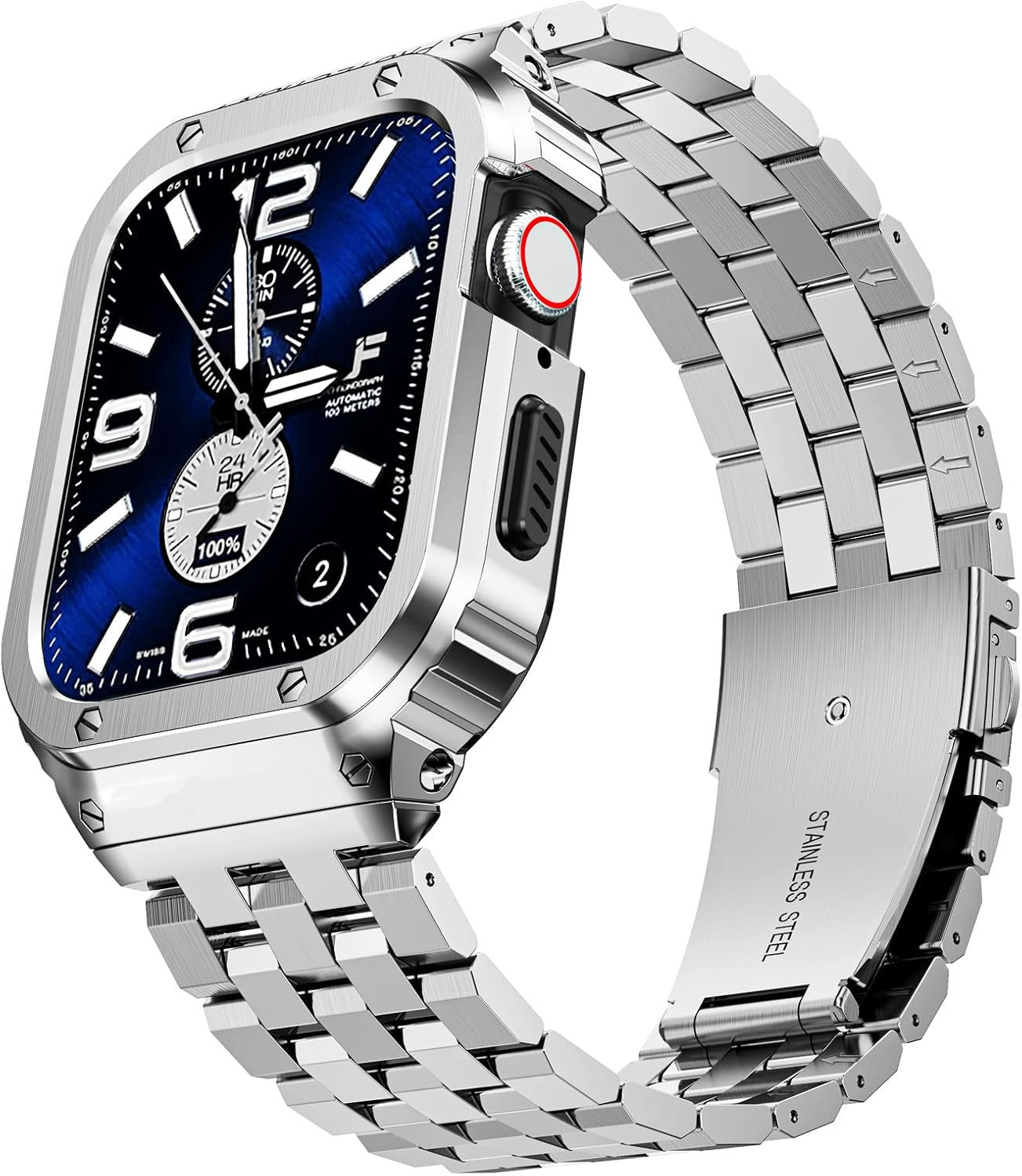 SUPLINK Stainless Steel Case and Band Compatible with 45mm Apple Watch Bands for Men, Metal Rugge... | Amazon (US)