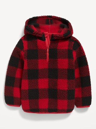 Hooded 1/4-Zip Printed Sherpa Pullover for Toddler Boys | Old Navy (US)