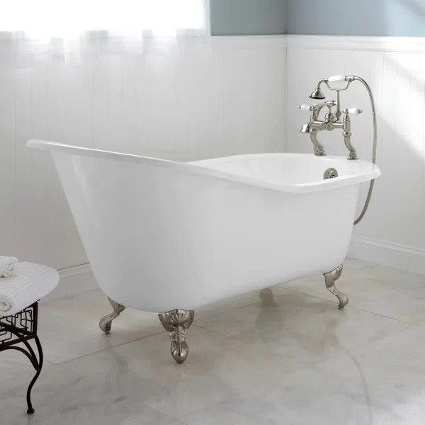 61" Callaway Cast Iron Freestanding Clawfoot Soaking Tub | Wayfair North America