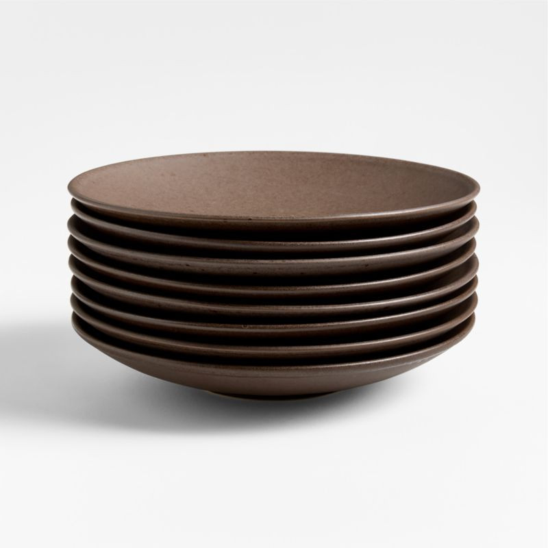 Craft Espresso Stoneware Coupe Salad Plates, Set of 8 + Reviews | Crate & Barrel | Crate & Barrel