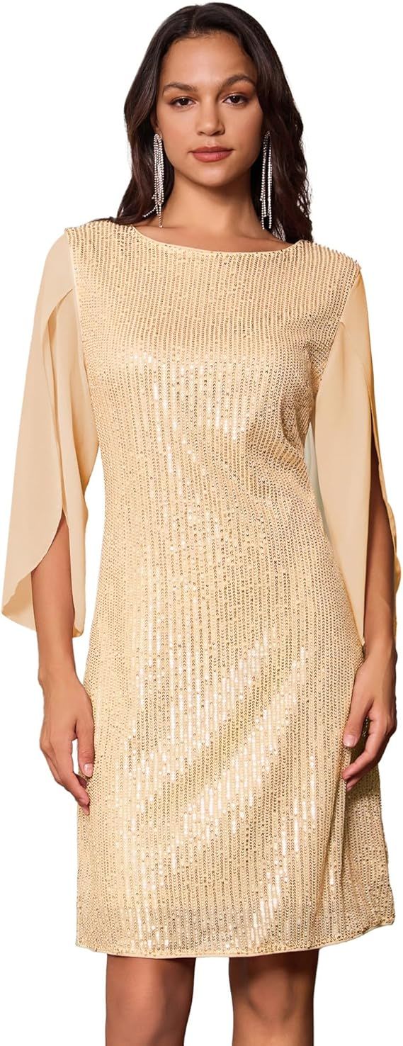 GRACE KARIN Women Sequin Dresses Shiny Sparkly Cocktail Party Dresses | Amazon (US)