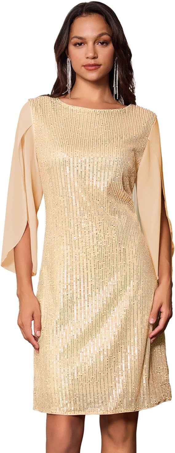 GRACE KARIN Women Sequin Dresses Shiny Sparkly Cocktail Party Dresses | Amazon (US)