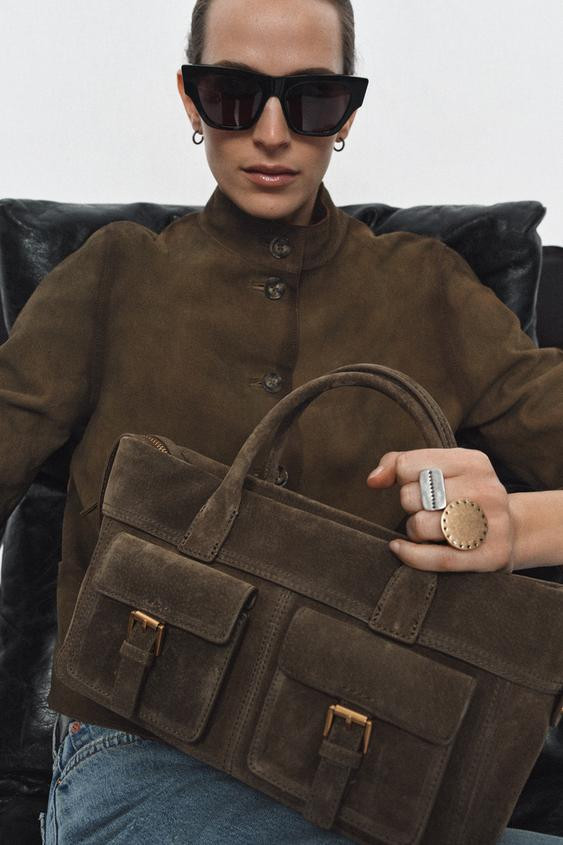 LEATHER POCKET BAG | Zara US
