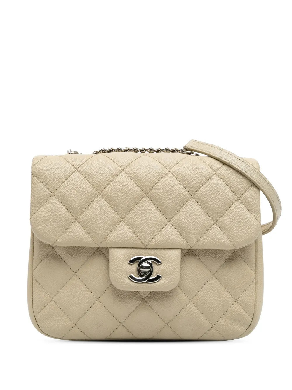 CHANEL Pre-Owned 2018 Small Quilted Caviar Urban Companion Flap shoulder bag - Brown | Farfetch Global