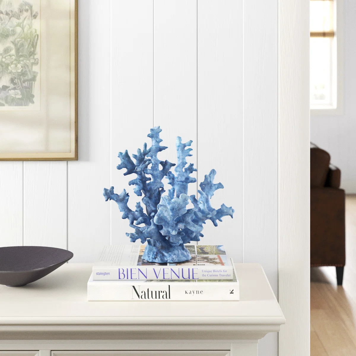 Blue Polyresin Coral Sculpture, Coastal Home Decor Statue, for Mantel, Tabletop, Sideboard, or De... | Wayfair North America