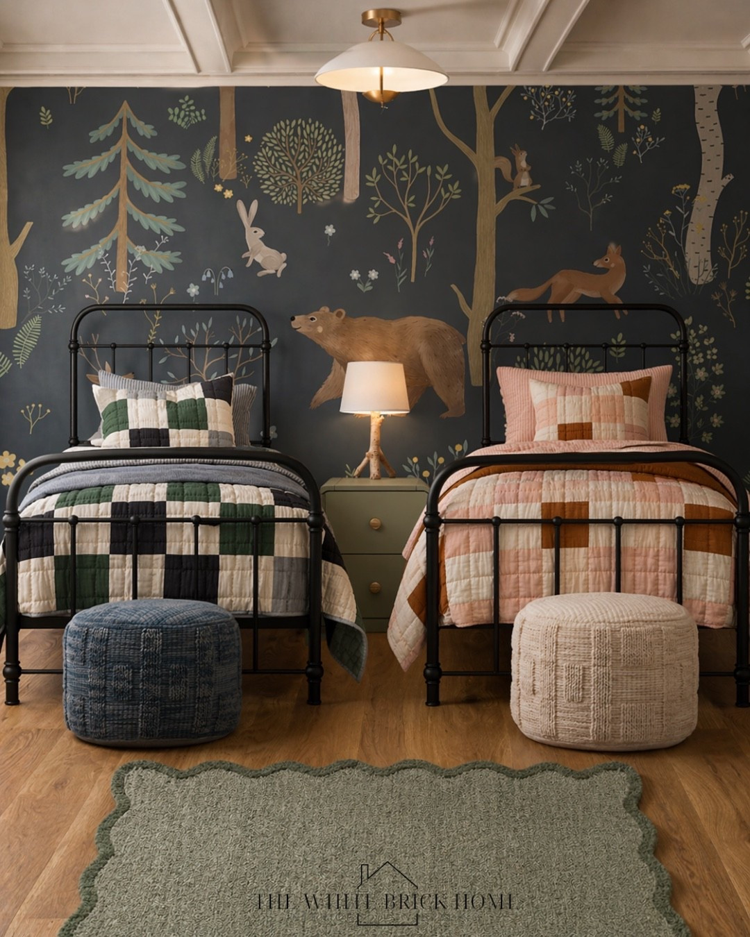Perfectly balanced shared kids bedroom - playful, cozy, and designed to give each child their own moment! 
🖤🖤
Kids room, kids bedroom, shared kids room, shared bedroom design, shared kids bedroom, kids room bedding, kids room rug, kids room wallpaper, kids room lighting, kids room lamp, kids room design, shared boys and girl kids bedroom, wayfair kids furniture, twin bed, nightstand, bedroom decor ideas, bedroom, kid bedroom wayfair, kids bedroom crate and barrel, Etsy 


#LTKKids #LTKHome #LTKSeasonal