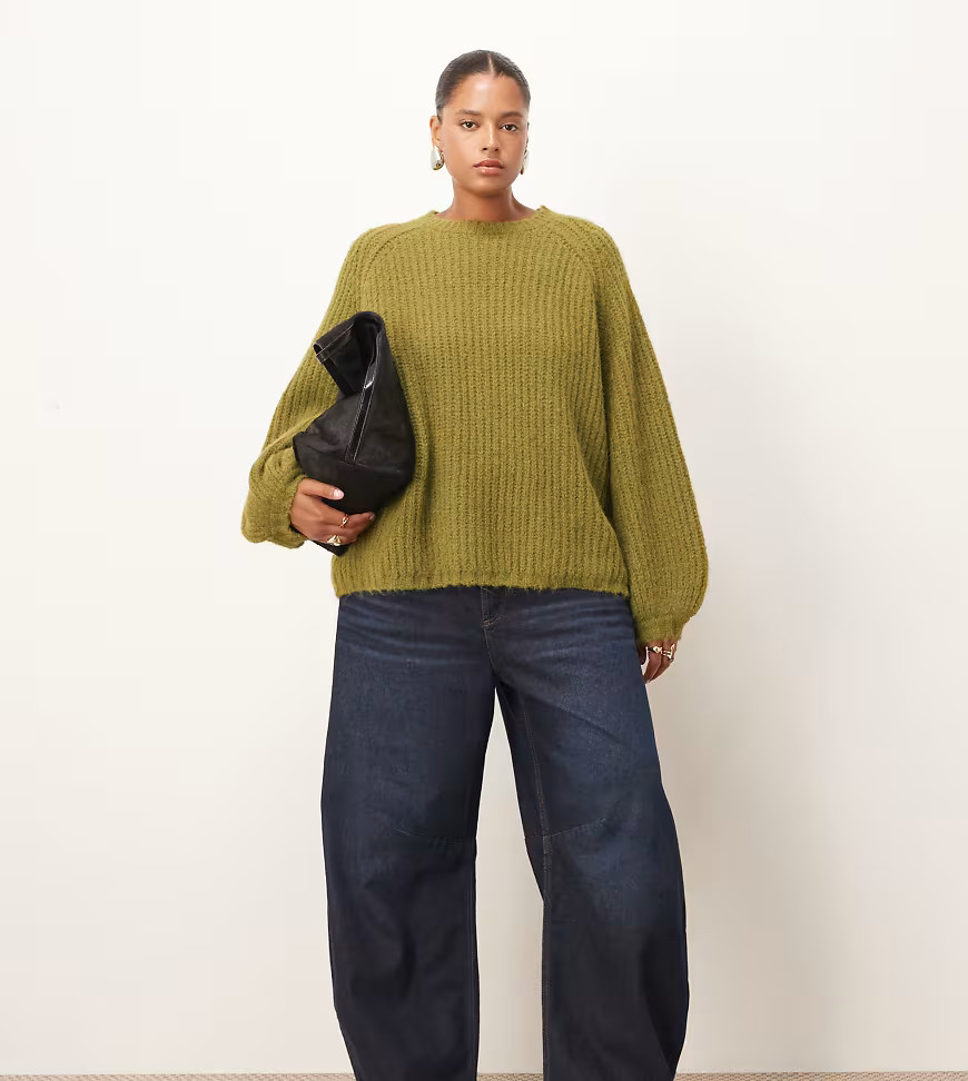 ARRANGE Curve Sydney denim barrel leg jean in indigo-Blue | ASOS (Global)