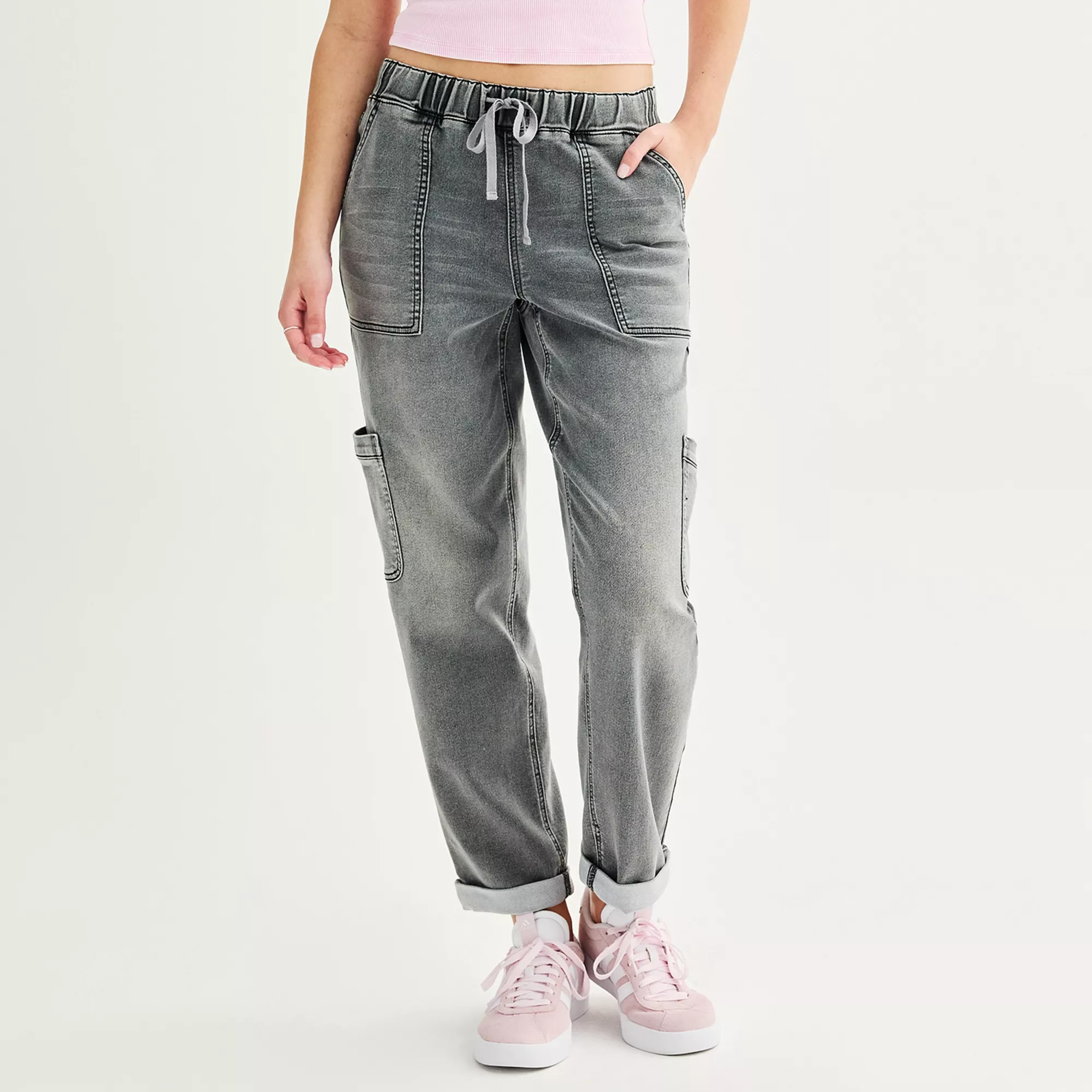 Juniors' SO® High-Rise Pull-On Straight Jeans | Kohl's