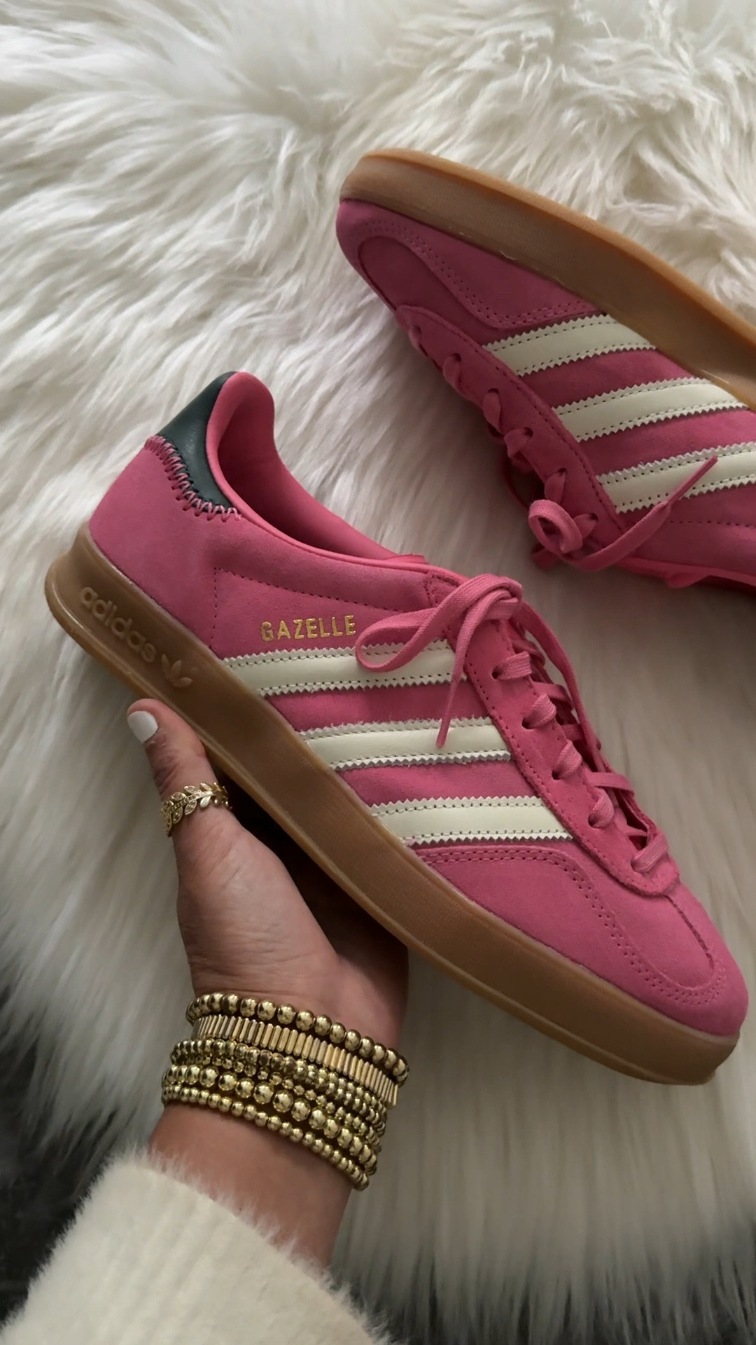 Adidas originals gazelle sneakers run large. Order a half size down  