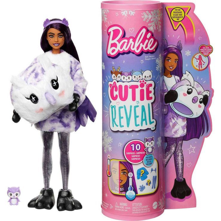 Barbie Cutie Reveal Snowflake Sparkle Doll - Owl Plush Costume | Target