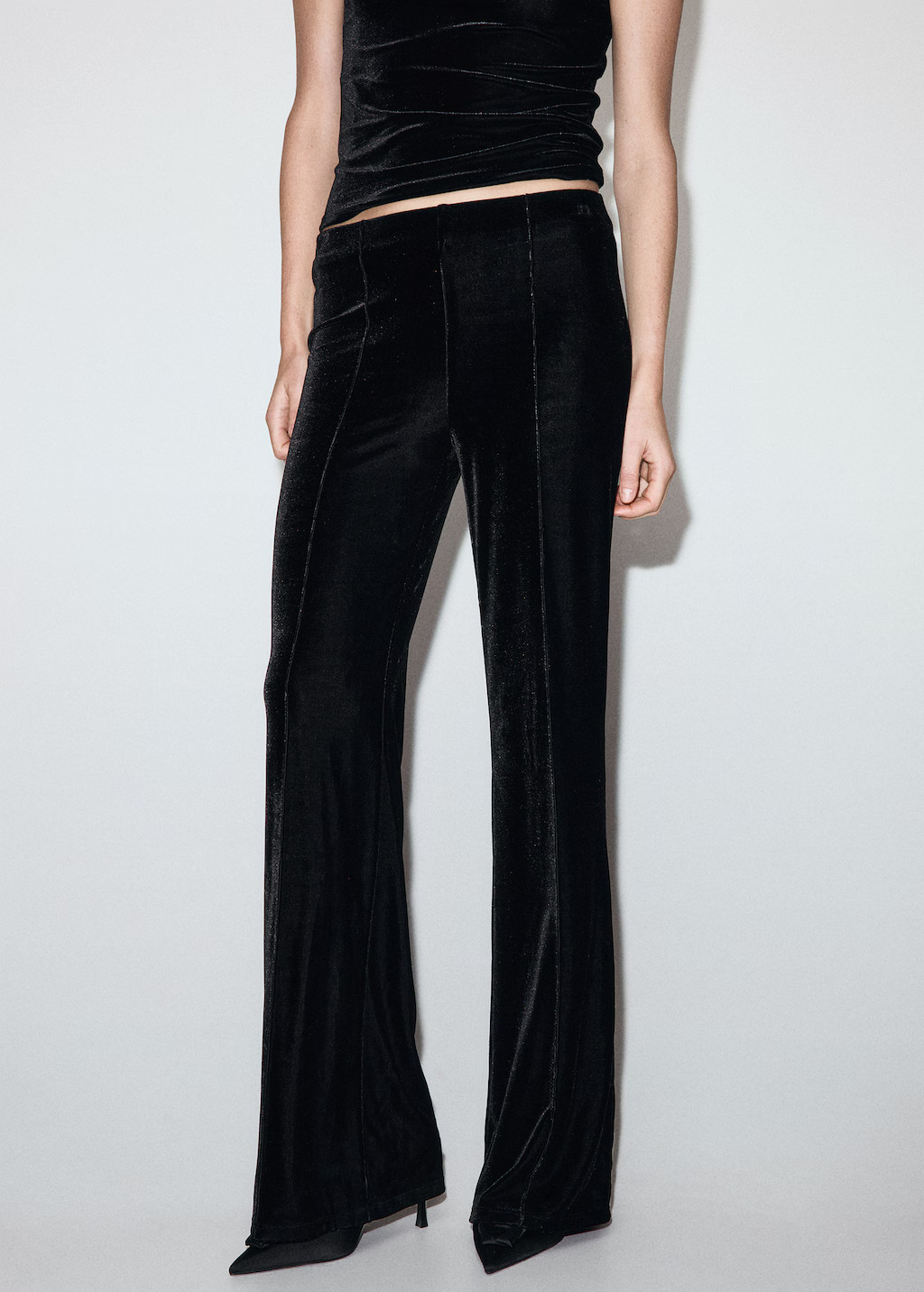 Velvet pants with seam detail | Mango (US/MX/AU)