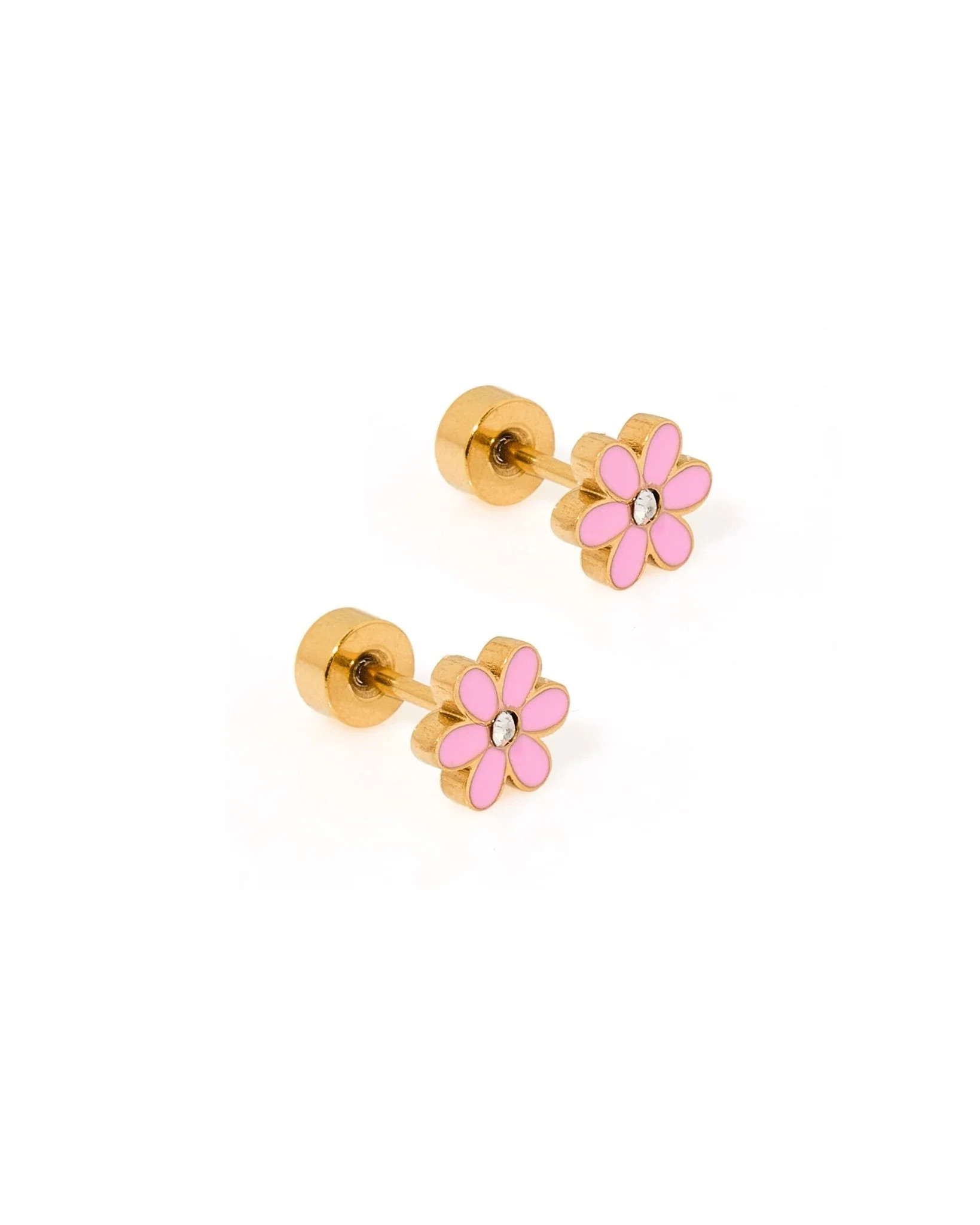 Flatback Screwback Stud Earrings - Alli Pink | LINNY CO LLC