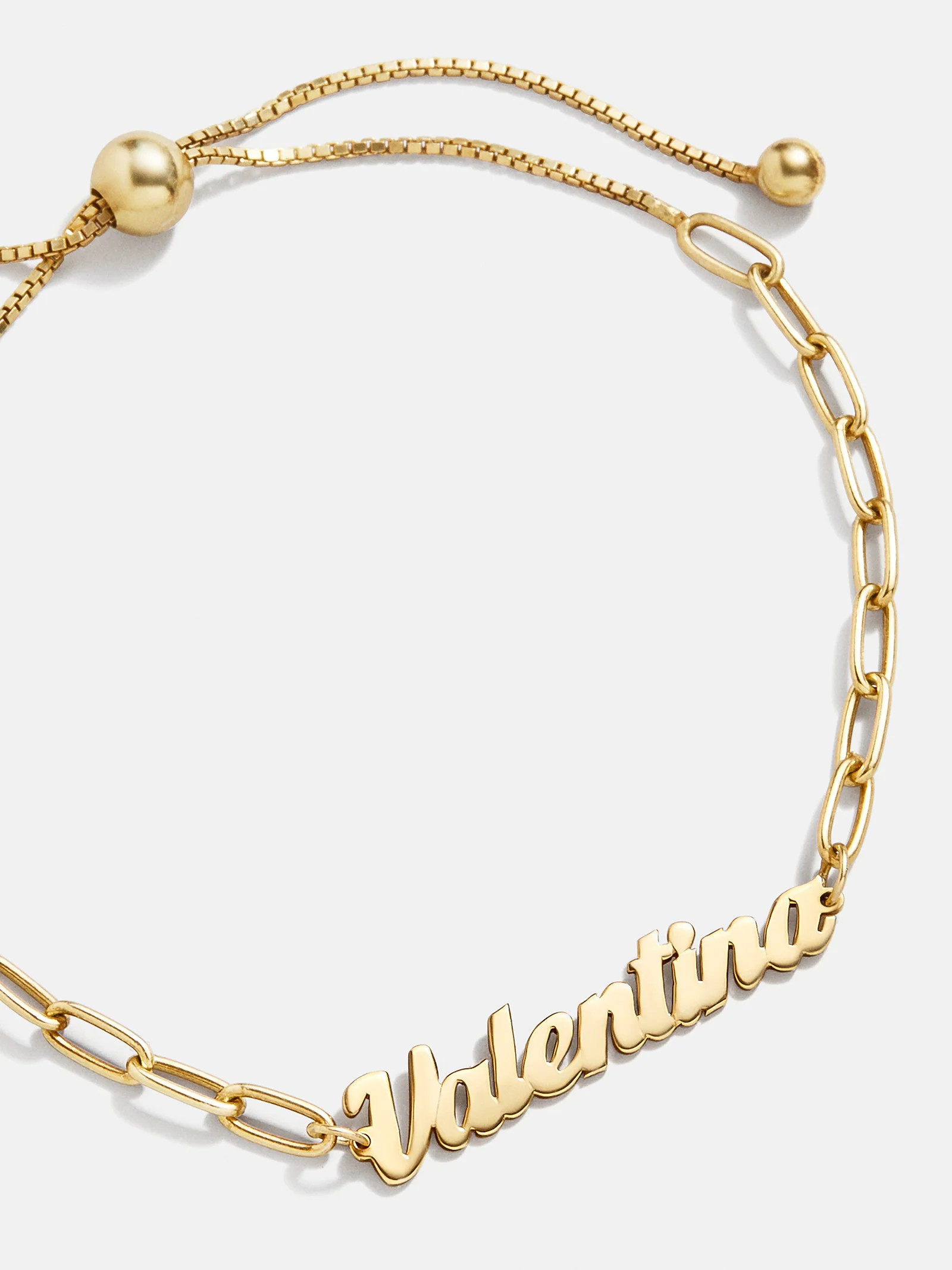 14K Gold Paperclip Chain Custom Nameplate Bracelet | BaubleBar (US)