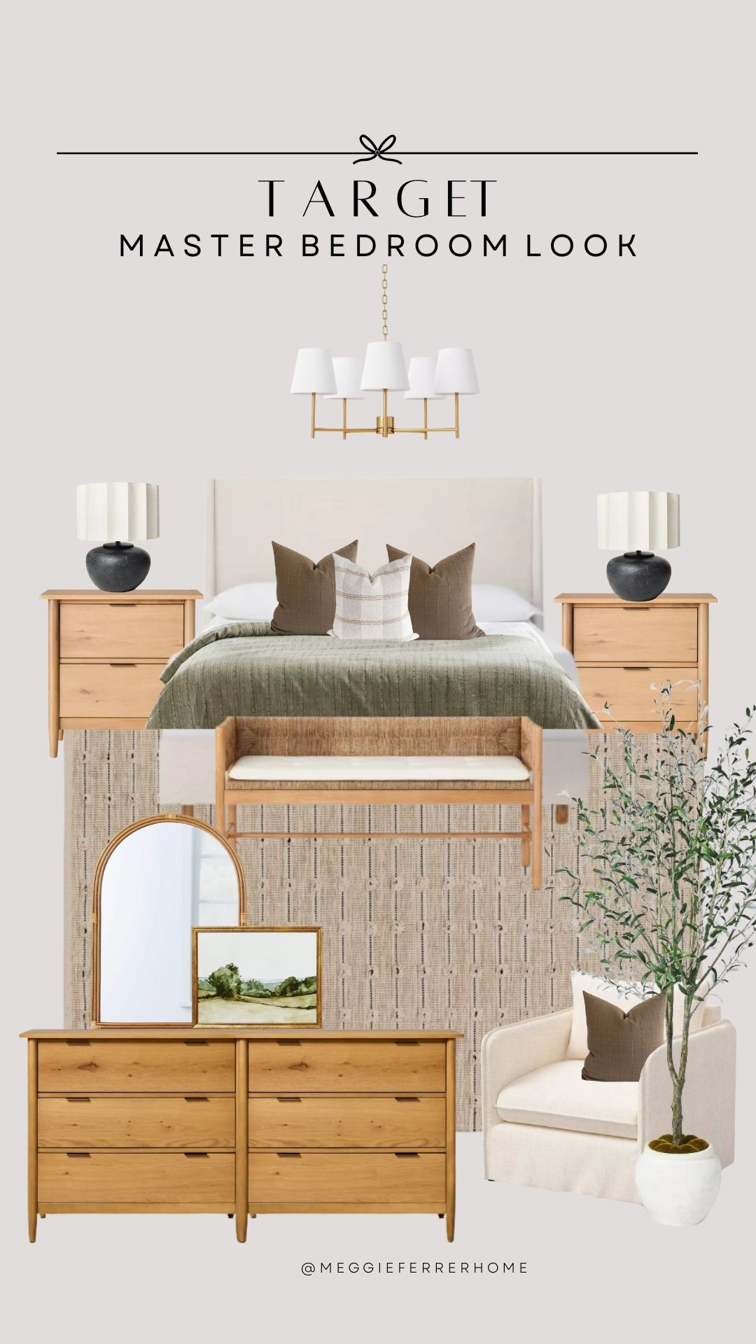 Your dream bedroom—made entirely with Target finds. ✨🌿

This master bedroom look layers warm wood furniture, olive green bedding, and black accent lighting for a cozy, elevated space. It’s proof that you can get a designer look without the designer price tag. 🤎

Target master bedroom, Target bedroom furniture, modern organic bedroom, cozy bedroom ideas, neutral bedroom decor, wood bedroom set, olive green bedding, Target home finds, bedroom styling tips, designer look for less bedroom

#LTKSeasonal #LTKHome #LTKStyleTip