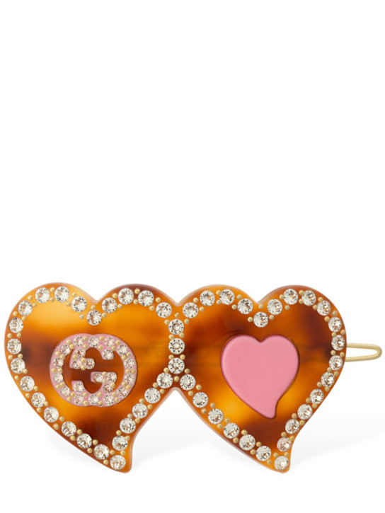 Gg & hearts resin hair clip - Gucci - Women | Luisaviaroma | Luisaviaroma