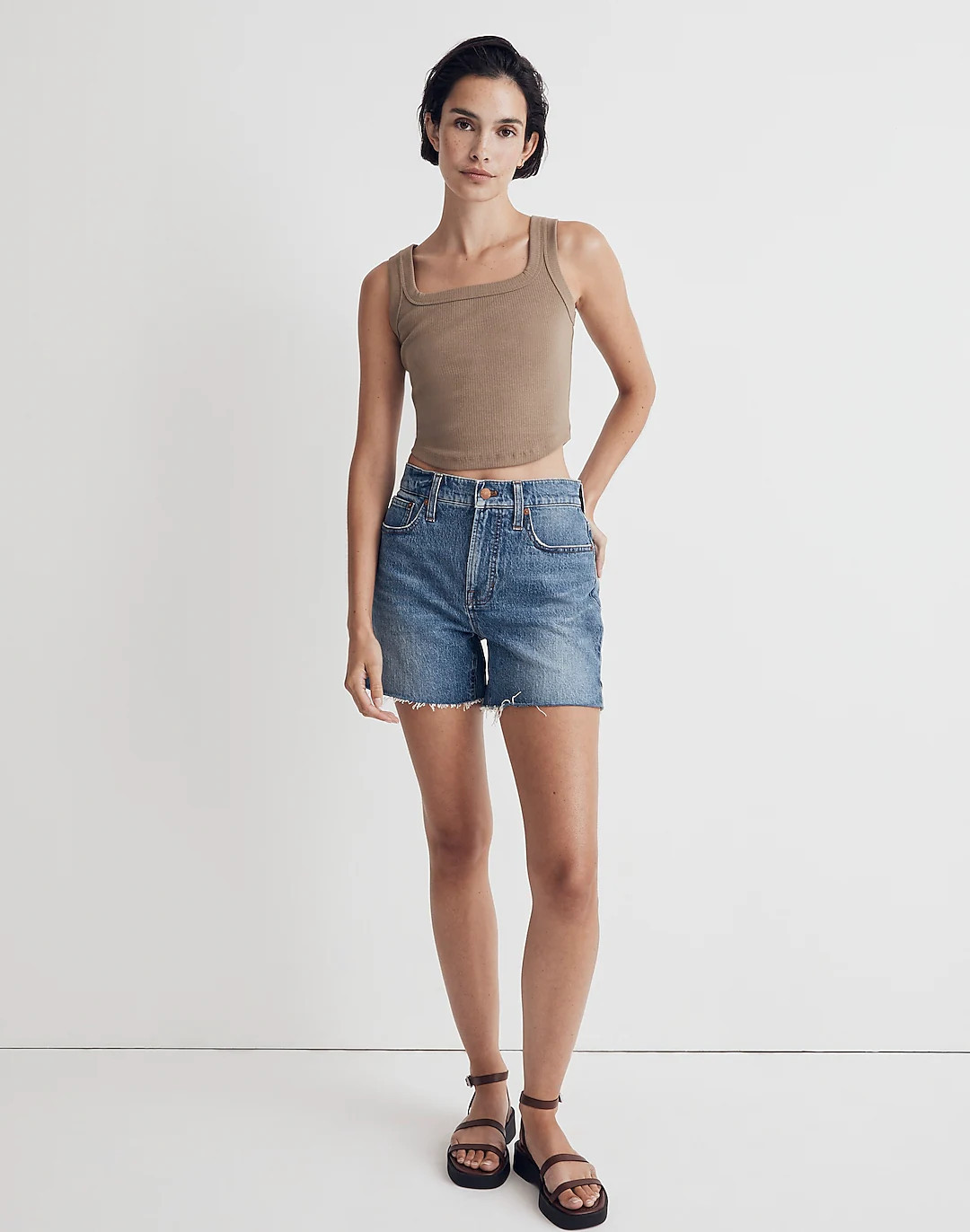 The Tailored Crop Tank in Sleekhold | Madewell