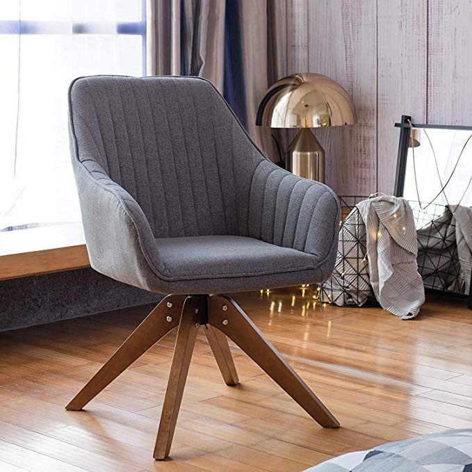 Art Leon Mid-Century Modern Swivel Accent Chair Elegant Grey with Wood Legs Armchair for Home Off... | Amazon (US)