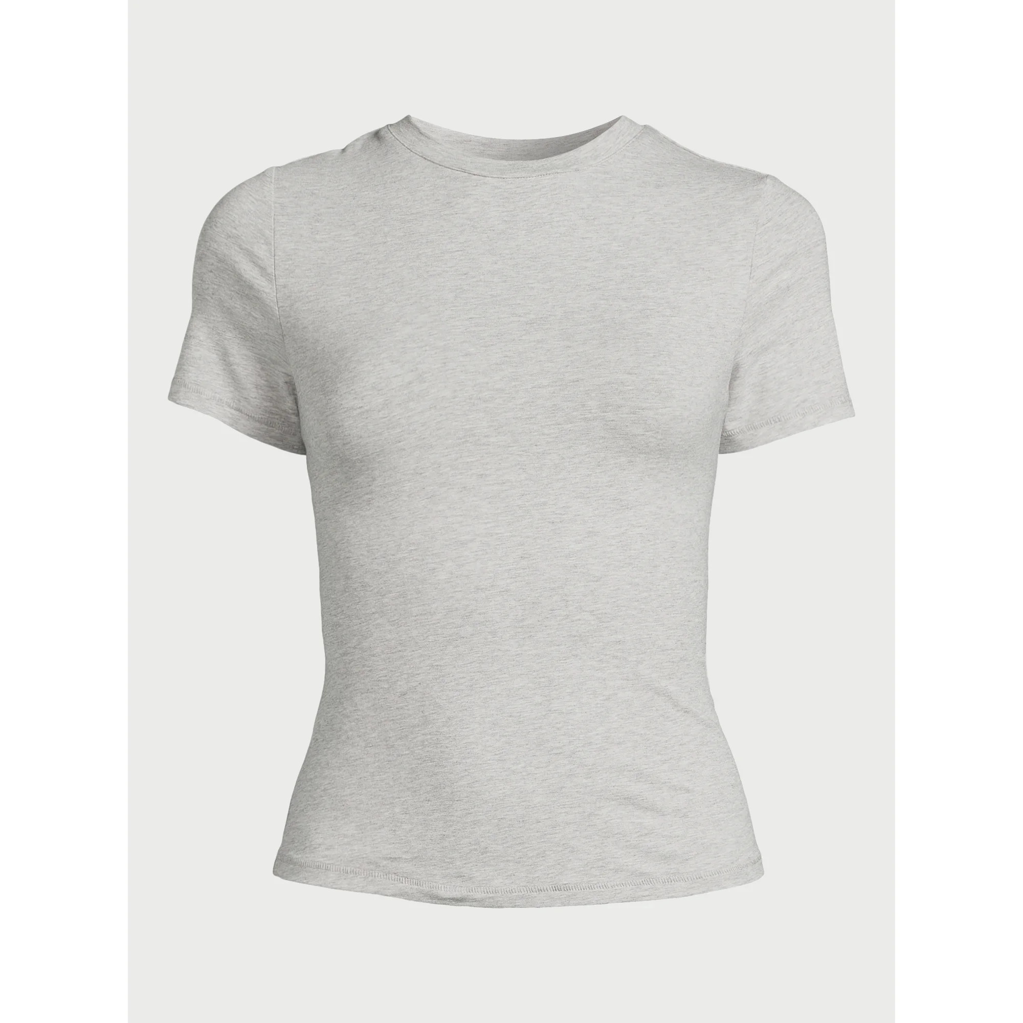 Scoop Women’s Ultimate Cotton Jersey Fitted High Neck Baby Tee, Sizes XS-XXL - Walmart.com | Walmart (US)