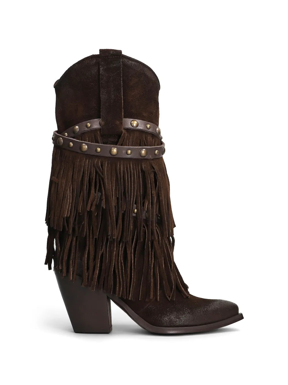 Metisse studded fringe boots - Brown | Farfetch Global