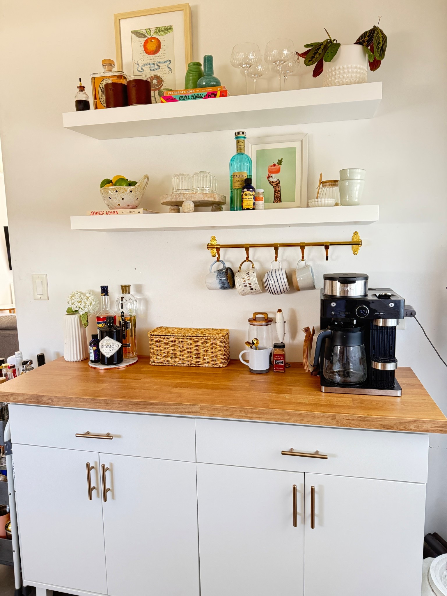 Coffee/cocktail station! DIY IKEA Vihals sideboard + decor ideas and styling

#LTKHome