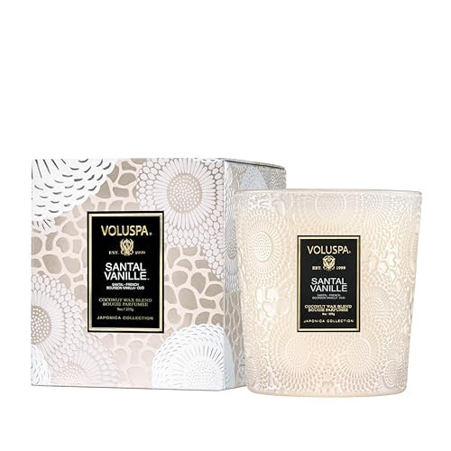 Voluspa Santal Vanille, Classic Boxed Candle, 9 Ounce, 60 Hour Burn Time, Coconut Wax for Clean Burning, Handcrafted in The USA | Amazon (US)
