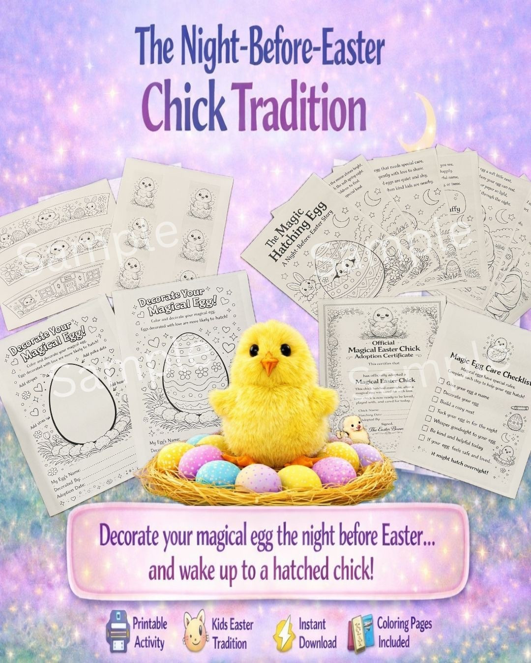 Starting a new Night-Before-Easter tradition with the kids this year! 🐥✨

They decorate their magical egg, build a nest, and leave it overnight… then wake up to find a baby chick hatched in the morning.

This printable activity includes a story coloring book, egg decorating pages, chick adoption certificate, and nest wrap to make the experience extra fun.

Linking the printable activity plus the chick, bowl, and Easter grass we used for the setup.


#easterwithkids
#kidsactivities
#eastertradition
#familytraditions
#easterfun
#holidayactivities
