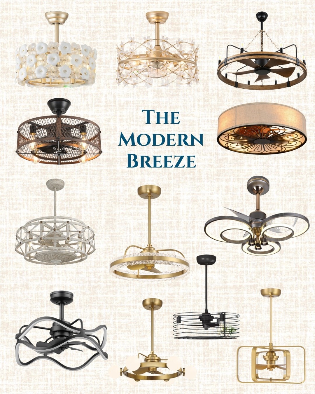 Mood lighting, but make it fashion. ✨ This fandelier mood board blends the elegance of a chandelier with the cool-factor of a ceiling fan. Perfect for modern living rooms, bedrooms, and open-concept spaces. Think sculptural lighting, warm brass finishes, soft neutrals, and airflow that actually works. Functional? Yes. Boring? Never.

#Fandelier #LightingInspo #HomeDecorInspo #InteriorDesignIdeas #ModernLighting

#LTKGiftGuide

#LTKU #LTKHome