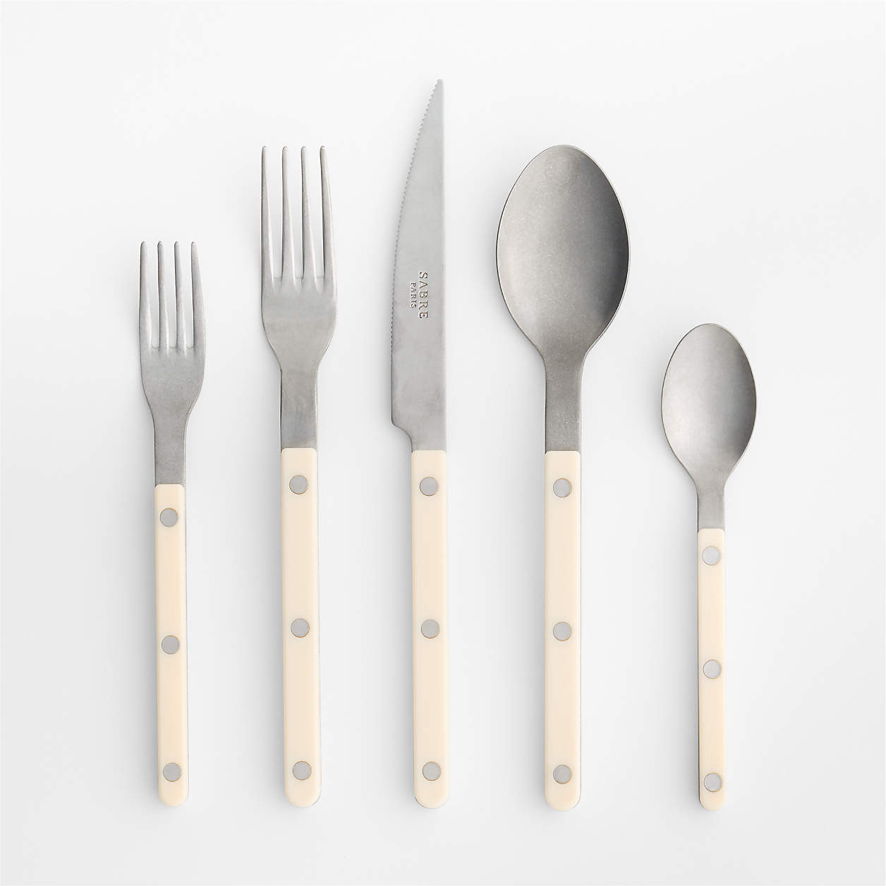 Sabre Ivory 5-Piece Flatware Place Setting + Reviews | Crate & Barrel | Crate & Barrel