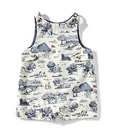 Edgehill Collection Baby Boys Flag Toile Print Jon Jon Shortall - 9 Months | Dillard's