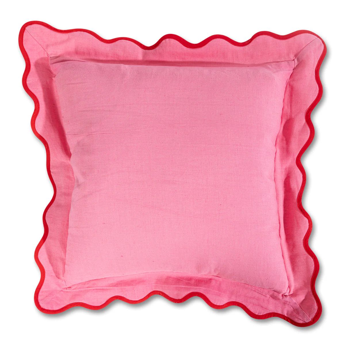 Darcy Linen Pillow - Light Pink + Cherry | Lavender Fields